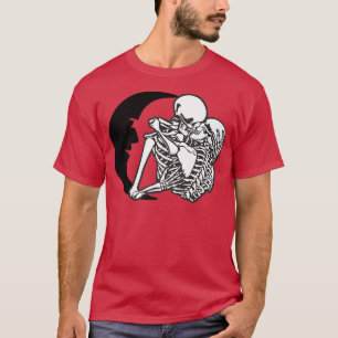 Kissing Skeleton Love, Lovers Tarot Card, Vintage  T-Shirt
