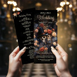 Kissing Skeletons Vintage Floral Wedding Program Programme<br><div class="desc">Kissing Skeletons Vintage Floral Wedding Program Card | Gothic Event. Thank your guests in style with my Kissing Skeletons Vintage Floral Wedding Program Card. This elegant card features a floral design with kissing skulls, the male skull adorned with a top hat and the female with a veil. Perfect for gothic...</div>