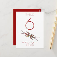 Kissing Swallows Spring Flowers Chic Table Number
