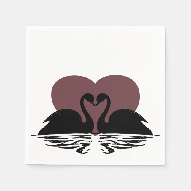 Kissing Swans Napkin (Front)