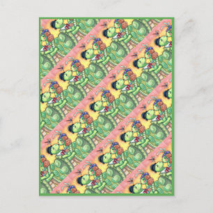 KISSING TURTLE SWEETHEARTS, CUTE TARPON VALENTINE HOLIDAY POSTCARD