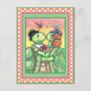 KISSING TURTLE SWEETHEARTS, CUTE TARPON VALENTINE HOLIDAY POSTCARD
