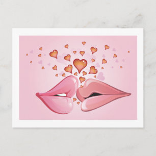Kissing Valentine Postcard