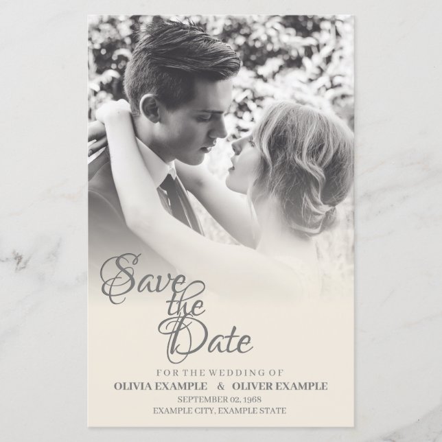 Kissing Wedding Couple in Monochrome (Front)