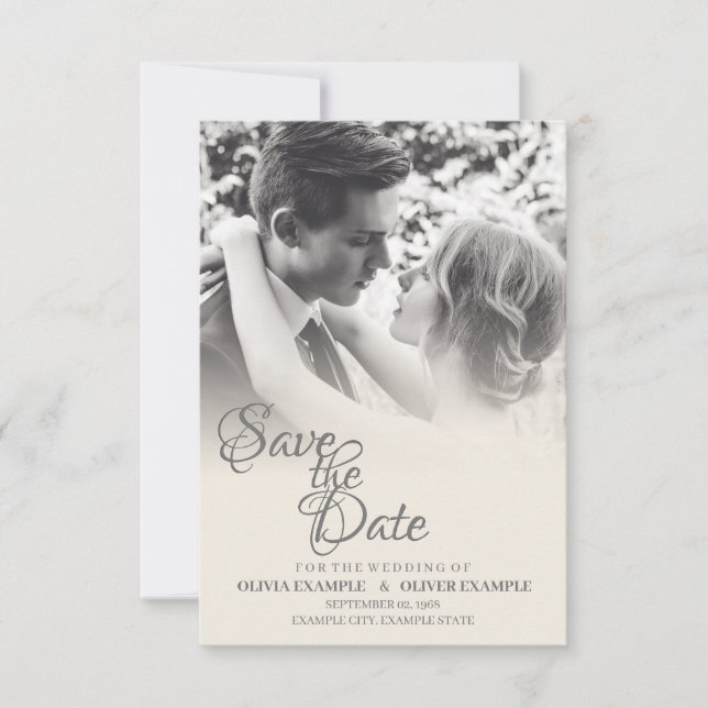 Kissing wedding couple in monochrome (Front)