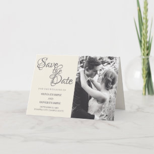 Kissing wedding couple in monochrome holiday card
