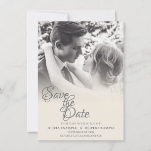 Kissing wedding couple in monochrome thank you card