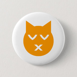 Kissing with Closed Eyes Emoji Cat 6 Cm Round Badge