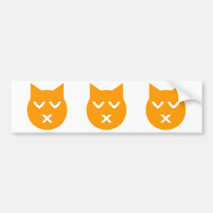 Kissing with Closed Eyes Emoji Cat Bumper Sticker