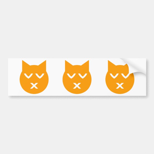 Kissing with Closed Eyes Emoji Cat Bumper Sticker (Front)