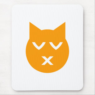 Kissing with Closed Eyes Emoji Cat Mouse Mat