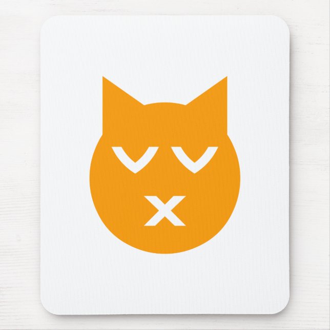 Kissing with Closed Eyes Emoji Cat Mouse Mat (Front)