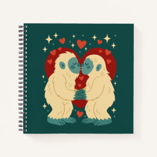 Kissing Yeti's Cryptid Valentine's Day Notebook