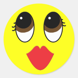 Kissy Face Classic Round Sticker