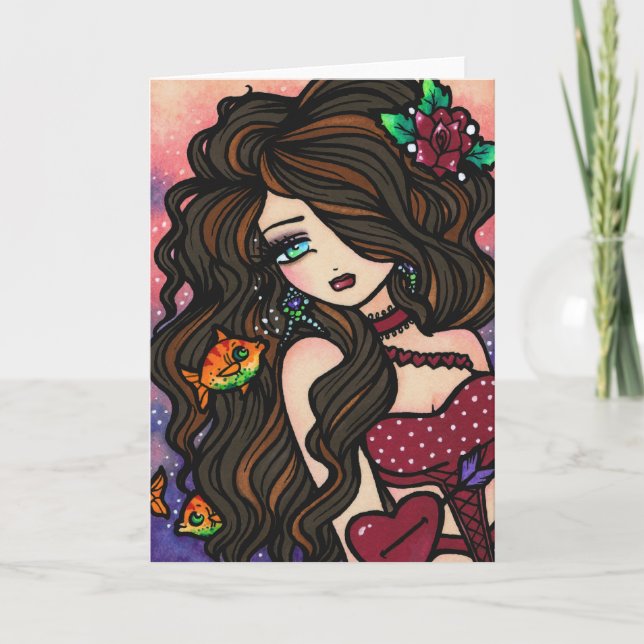 "Kissy Fish" Mermaid Card (Front)