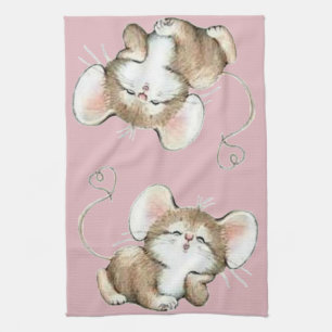 Kissy Mouse Tea Towel