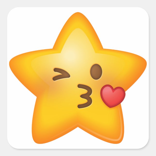 Kissy Star Emoji Stickers (Front)