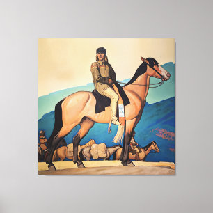 Kit Carson With Mountain Men by Maynard Dixon Canvas Print