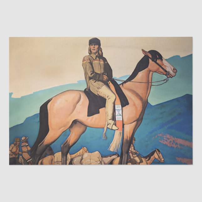 Kit Carson With Mountain Men by Maynard Dixon Tissue Paper (Front)