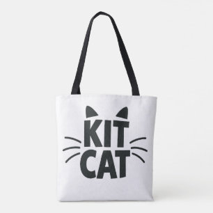 Kit Cat Typographic Tote Bag