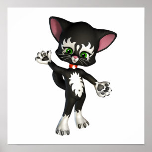 Kit E. Cat, the Cute Cartoon Kitten Poster
