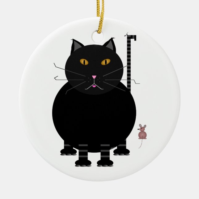 Kit Kat and Mouse Ceramic Tree Decoration (Front)