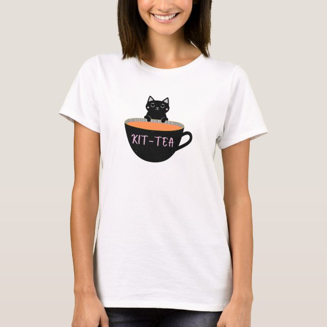 KIT-TEA BLACK CAT T-Shirt (Front)