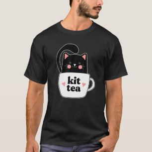 Kit Tea Black Kitty Cat Mug Tea Lovers T-Shirt