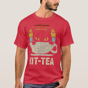 Kit Tea Black Kitty Cat Tea Lover Gift T-Shirt