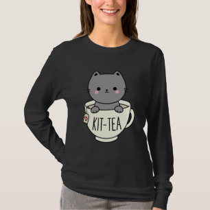 Kit-Tea Cute Kitten In Tea Cup Cat Lover Funny Cat T-Shirt