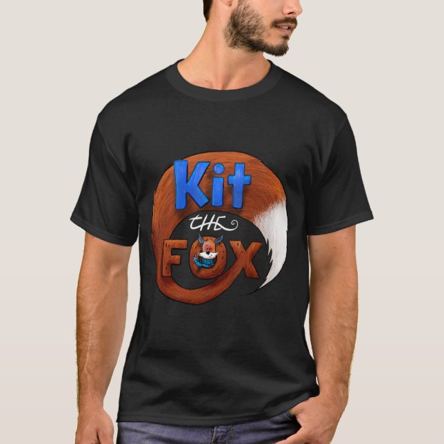 Kit the Fox Black T-Shirt (Front)