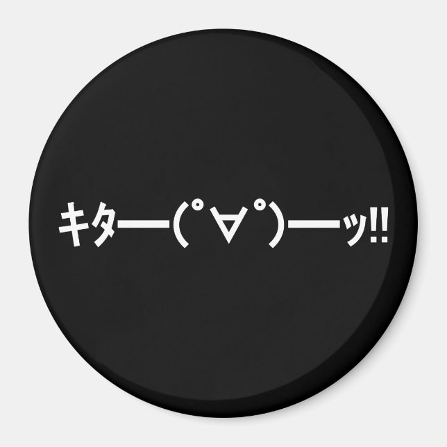 KITA!! Emoticon キタ━━━(゜∀゜)━━━ッ!! Japanese Kaomoji Magnet (Front)