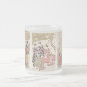 Kitagawa Utamaro cherry blossoms pink spring petal Frosted Glass Coffee Mug