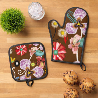 Kitchen accessories exclusive designer 2024 oven mitt & pot holder set