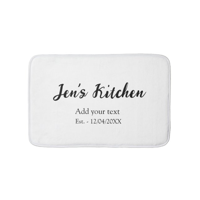 Kitchen add name year add your text name custom th bath mat (Front)