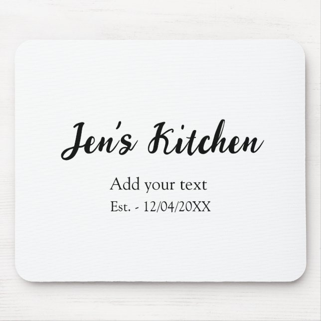 Kitchen add name year add your text name custom th mouse mat (Front)