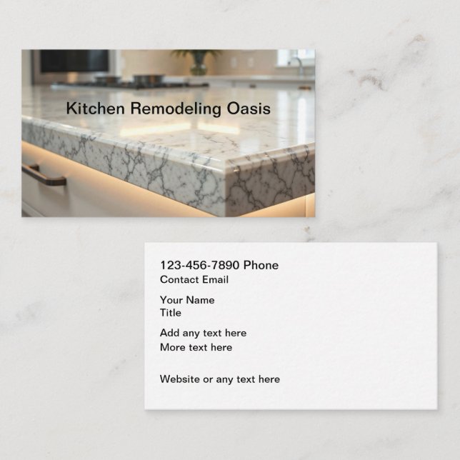 Kitchen And Bath Home Renovations Business Card (Front/Back)