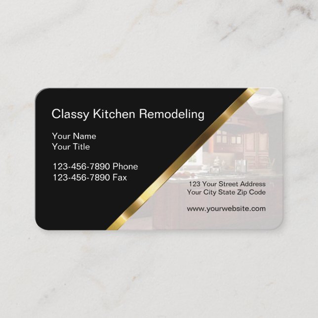 Kitchen And Bath Remodeling Business Cards (Front)