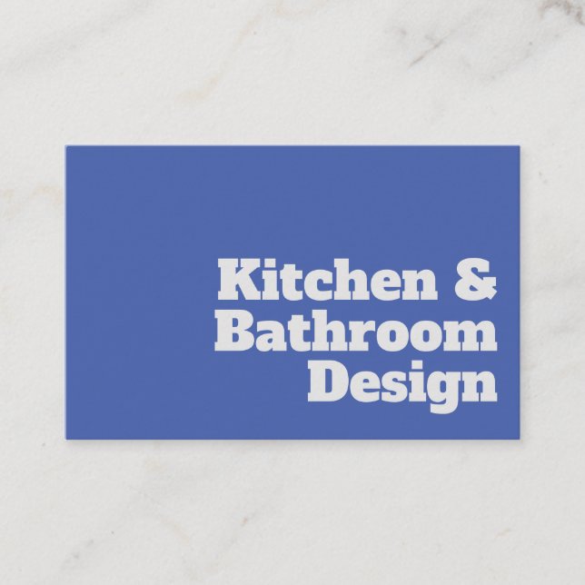 Kitchen and Bathroom Designer Business Card (Front)