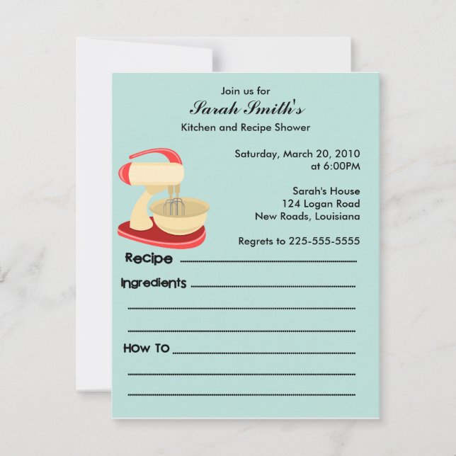 Kitchen and Recipe Shower (Front)