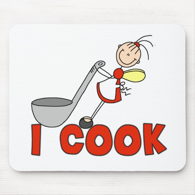 Kitchen Angel I Cook Mousepad (Front)