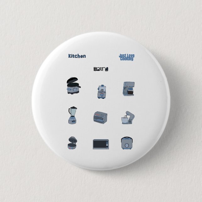 Kitchen Appliances 6 Cm Round Badge (Front)