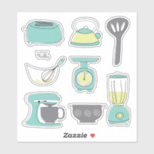 Kitchen Appliances Cooking Baking Breakfast Vinyl