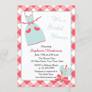 Kitchen, Apron, Red Gingham Invitation