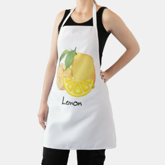 Kitchen apron with a fresh and refreshing lemon de