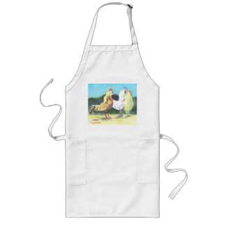Kitchen Apron with a painting of Chickens on it
