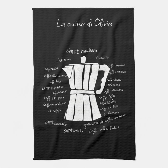 Kitchen art Italian Espresso coffee moka pot Tea Towel (Vertical)