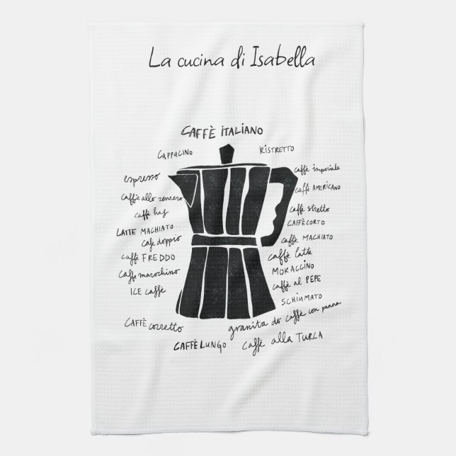 Kitchen art Italian Espresso coffee pot espresso Tea Towel (Vertical)