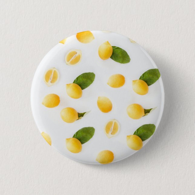 Kitchen Artwork Lemon Pattern Fruit Photography 6 Cm Round Badge (Front)