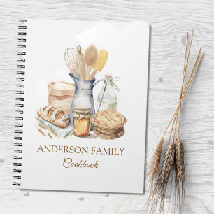 Kitchen Baking Utensils Family Recipe Notebook